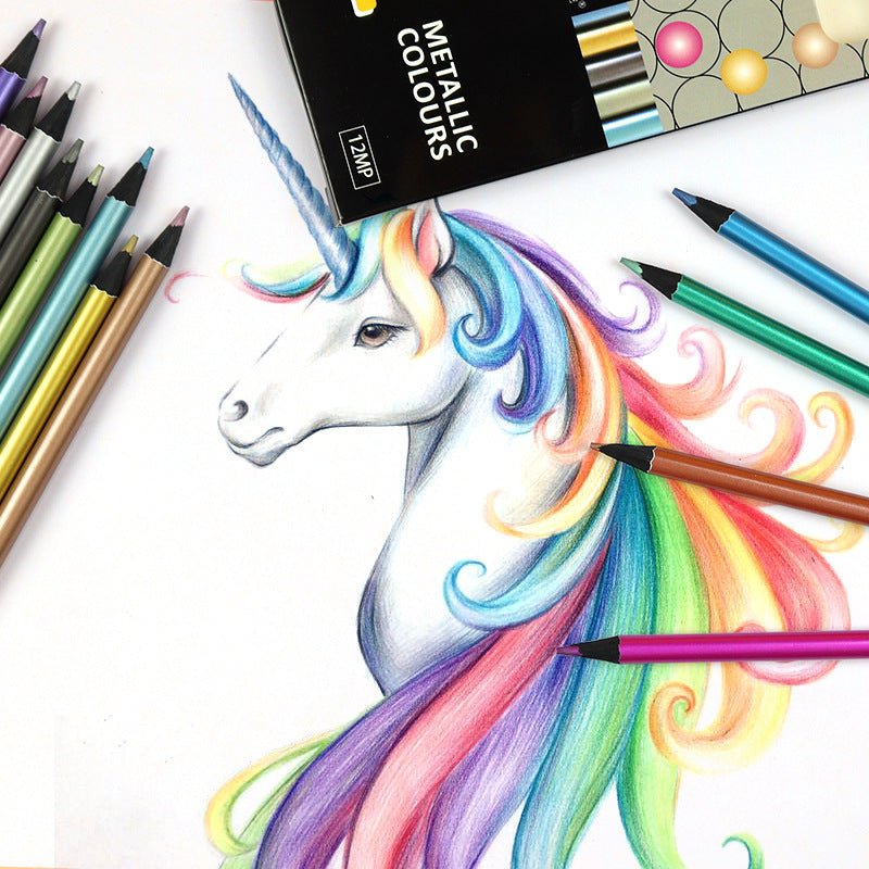 12-color Metallic Colored Pencils